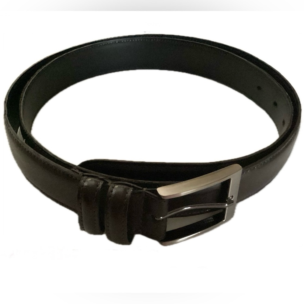 Genuine Leather Mens Belt Fits 45” to 49” Dark Brown. Measures
